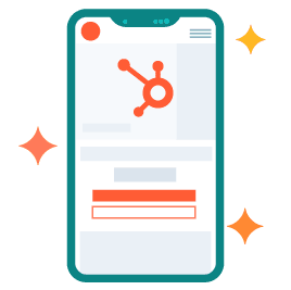 21b Consulting – Smartphone displaying an app interface with an orange abstract logo at the top. The screen contains text placeholders and buttons. Decorative orange and yellow stars surround the phone illustration. 21b Consulting - Smartphone displaying an app interface with an orange abstract logo at the top. The screen contains text placeholders and buttons. Decorative orange and yellow stars surround the phone illustration.